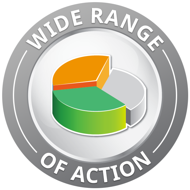 Wide range  of action